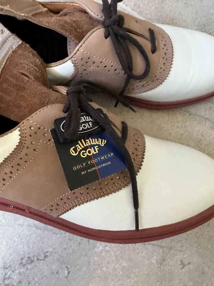 Zapatos con cordones Callaway Golf by Nordstrom para mujer blancos marrones talla 7,5 M Foto 3 de 4