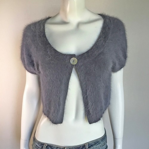 80 % Angora Fuzzy EXPRESS DESIGN STUDIO grau Bolero Strickjacke Pullover 30 im Beutel - Bild 8 von 8