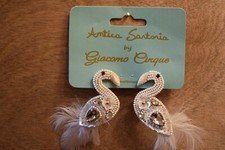 ANTICA SARTORIA WHITE BIRD EARRINGS NWT