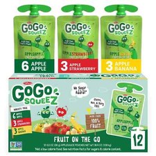 GoGo squeeZ Applesauce and Fruit Puree, Apple Apple, Apple Banana and Apple