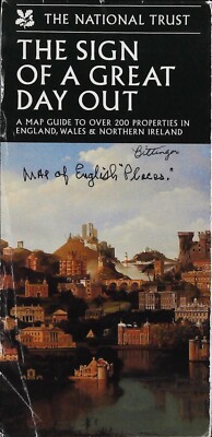 1996 England Wales Ireland National Trust Brochure Vintage Map Travel Ephemera