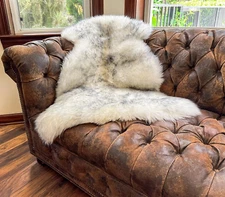 Premium Genuine Sheepskin Rug White Grey Real Australia Sheepskin Natural Luxury