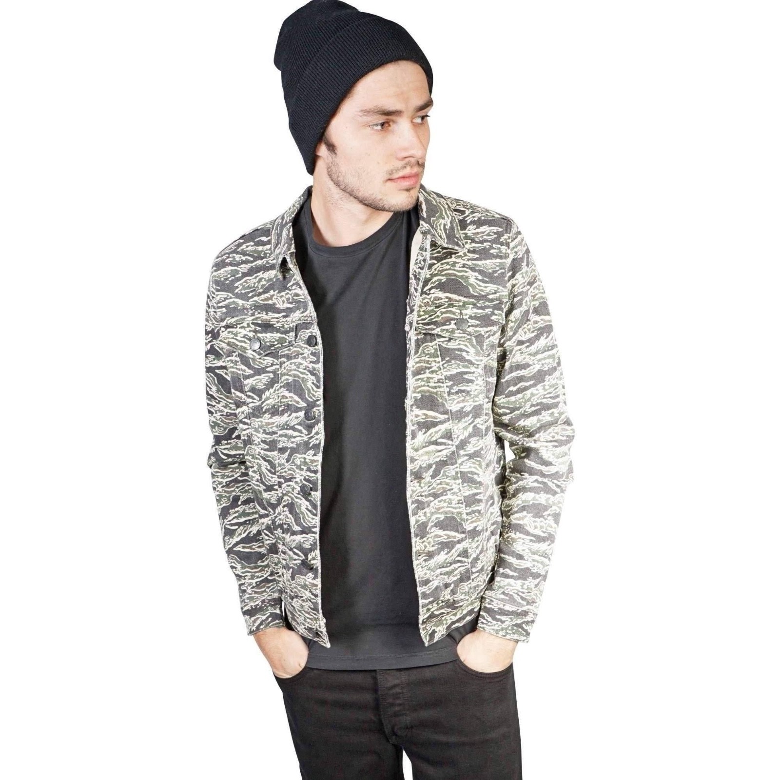 МУЖСКАЯ ДЖИНСОВАЯ КУРТКА LIP SERVICE ROCKER CAMO Розничная продажа $179,00