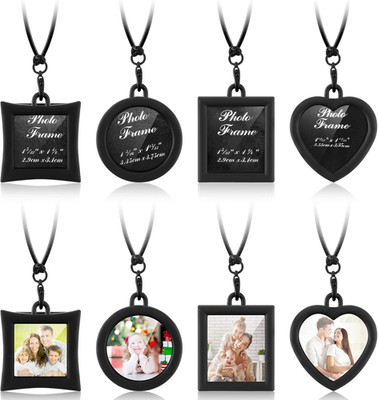 4 Pcs Car Rearview Mirror Hanging Ornament Picture Photo Keychain Frame Metal Lo