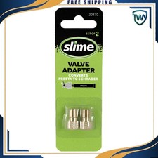 Slime Bicycle Tire Valve Adapter Presta to Schrader Standard 2 Pc - Free Ship