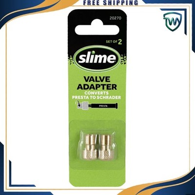 Slime Bicycle Tire Valve Adapter Presta to Schrader (Standard 2 Pc)