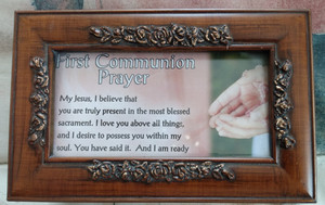 FIRST COMMUNION MUSICAL PRAYER BOX (PLAYS AMAZING GRACE). BOX MADE BY SANTIYO 