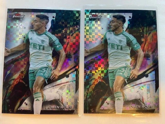 2024 Topps Finest Mls - Rare Owen Wolff #244 Neon Green Refractor /75,  READ AD! - Image 4 of 4