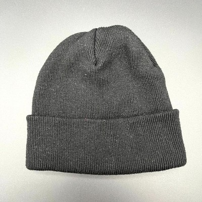 Hat Men's Black Knitted Acrylic Beanie Cap Lined Winter Outdoor Travel Hiking