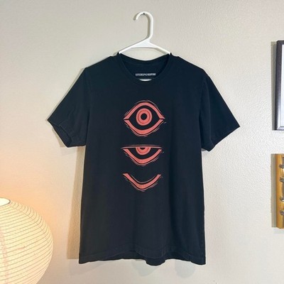 Cute Creepy Cyberpunk red eye black graphic tee L