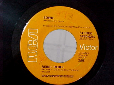 DAVID BOWIE - REBEL REBEL / LADY GRINNING SOUL - EX/NM  VINYL/GREAT AUDIO