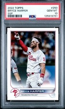 2022 Topps Series 1 Bryce Harper #250 SSP Image Photo Variation PSA 10 GEM MT