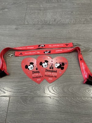 Disneyland After Dark 2023 Disney Sweethearts Nite 2 Lanyards 2 Badges Exclusive