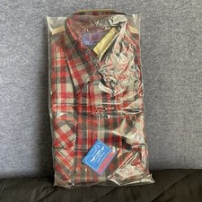 Vintage Men's Ponderosa Australian Wool Shirt Red Plaid Medium