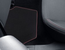 Original Ford Velours-Teppichfußmatten hinten, schwarz mit roter Naht 2478661
