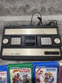 Mattel Intellivision Console Bundle With 4 Games TESTED WORKING
