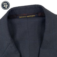1990's 42 XL Brooks Brothers " Classic Fit " Charcoal Grey Windowpane Wool Suit