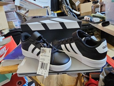 adidas Grand Court 3.0 EL Black White Sneakers Unisex Kids US 1.5 Lace Up