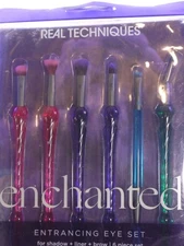 Real Techniques 6PC Enchanted Entrancing Eye Makeup Brush Set Shadow/Liner/Brow