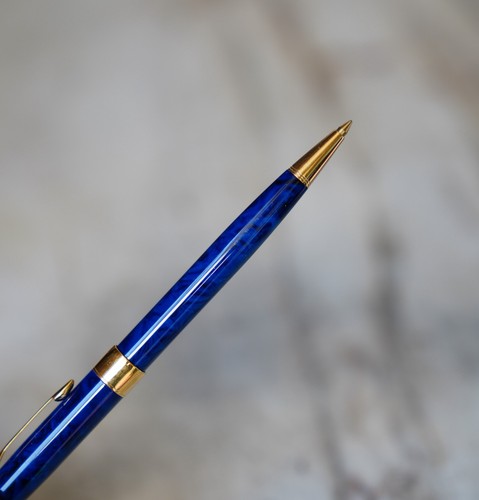 STYLO BILLE PARKER SONNET EN LAQUE LAPIS LAZULI & PL. OR 18 CARATS - MAGNIFIQUE - Photo 10/10