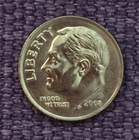 2008 D Roosevelt dime, actual nice coin in picture, free S/H