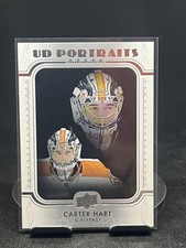 2019-20 Upper Deck #P-31 Carter Hart UD Portraits Platinum Blue #/5