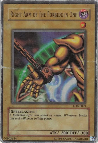 Yugioh Right Arm of the Forbidden One LOB-E099 Ultra Rare HP
