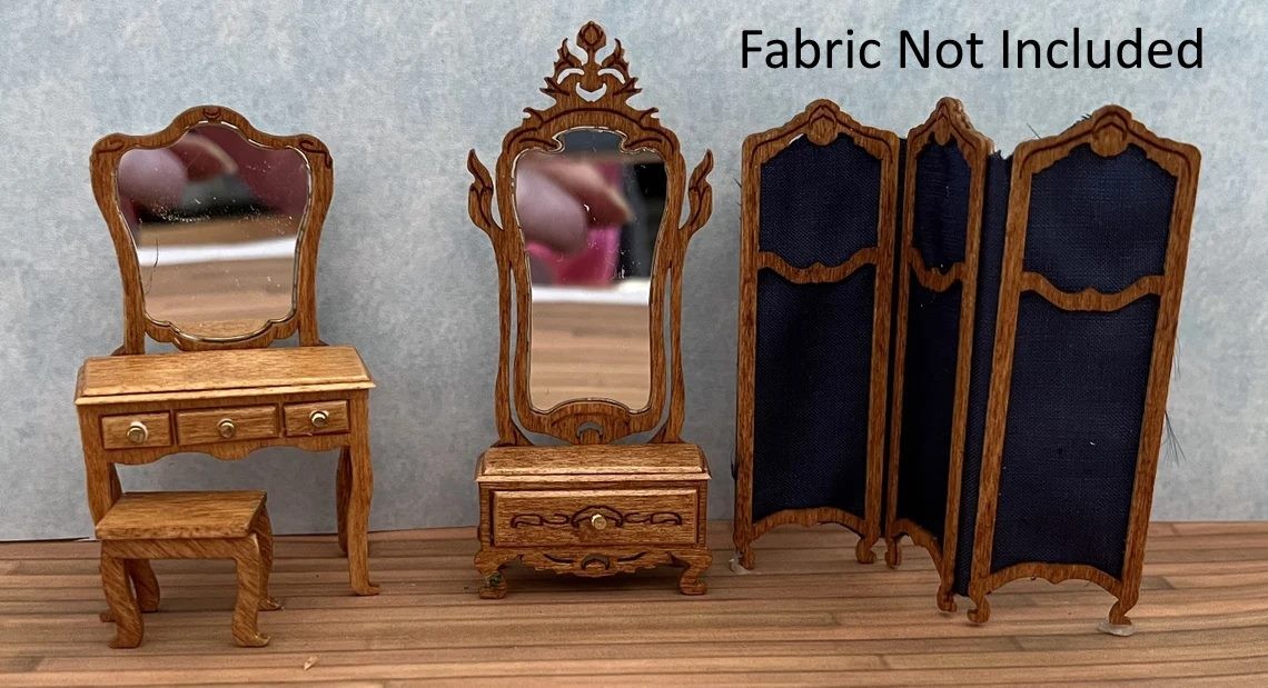 Dollhouse HALF SCALE Furniture Kit DIY Victorian Dressing Room 1:24 Miniatures