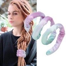 Spiral Lock Hair Bands Bendable Tie Dye Purple Long Dreadlock Ponytail Holde NEW