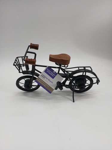 Bicycle Tabletop Desk Shelf Decor Black Metal Wood Decor Purposes Only 7"x11x 4" - Picture 3 of 10