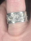 Sterling Silver Stamped 925 Vintage Wide Band Ring EBS Size 7