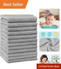 Ultra Soft Coral Fleece Baby Washcloths - 12 Pack, 7x9 , Gentle on Skin