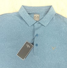 new with tags men's 70 Callaway Golf polo shirt Opti-Dri Cendre Blue Heather L