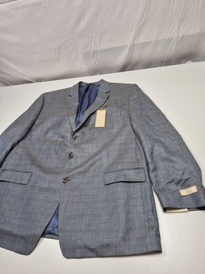 Peerless Couture Blazer Mens 52L Blue Silk Wool Linen Sport Coat Jacket NWT
