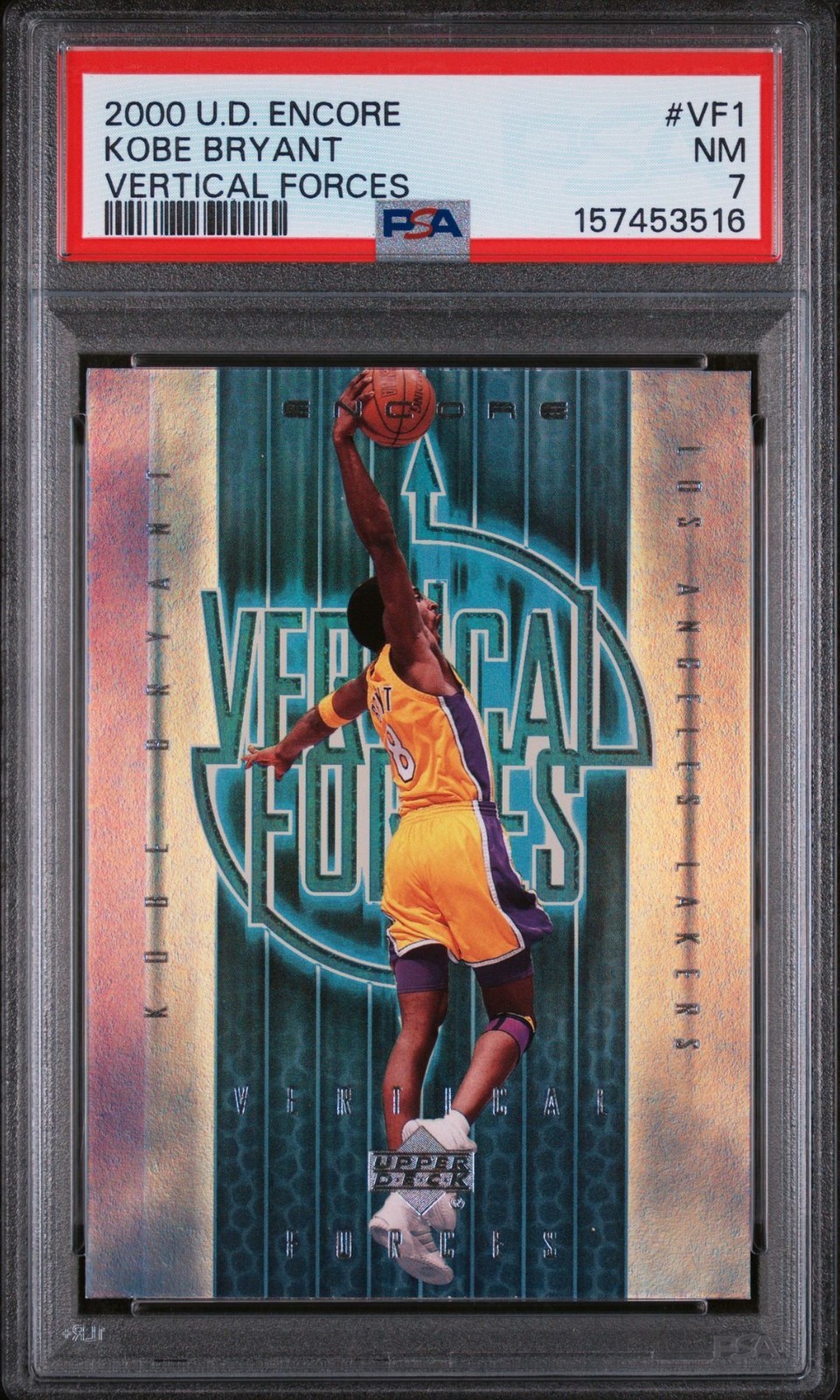 2000 Upper Deck Encore Kobe Bryant Vertical Forces Lakers Insert #VF1 PSA 7