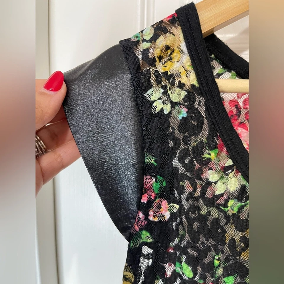 Top Y2K Negro Transparente Hada Grunge Encaje Gótico Capricho Medio Imitación Cuero Bolsillo Foto 4 de 4