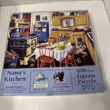 Sunsout Nana's Kitchen 500 Piece Jigsaw Puzzle Art by Joseph Burgess Used.