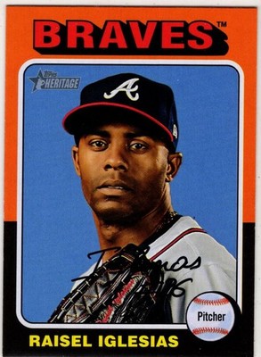 2024 Topps Heritage Baseball Raisel Iglesias No. 519 Atlanta Braves