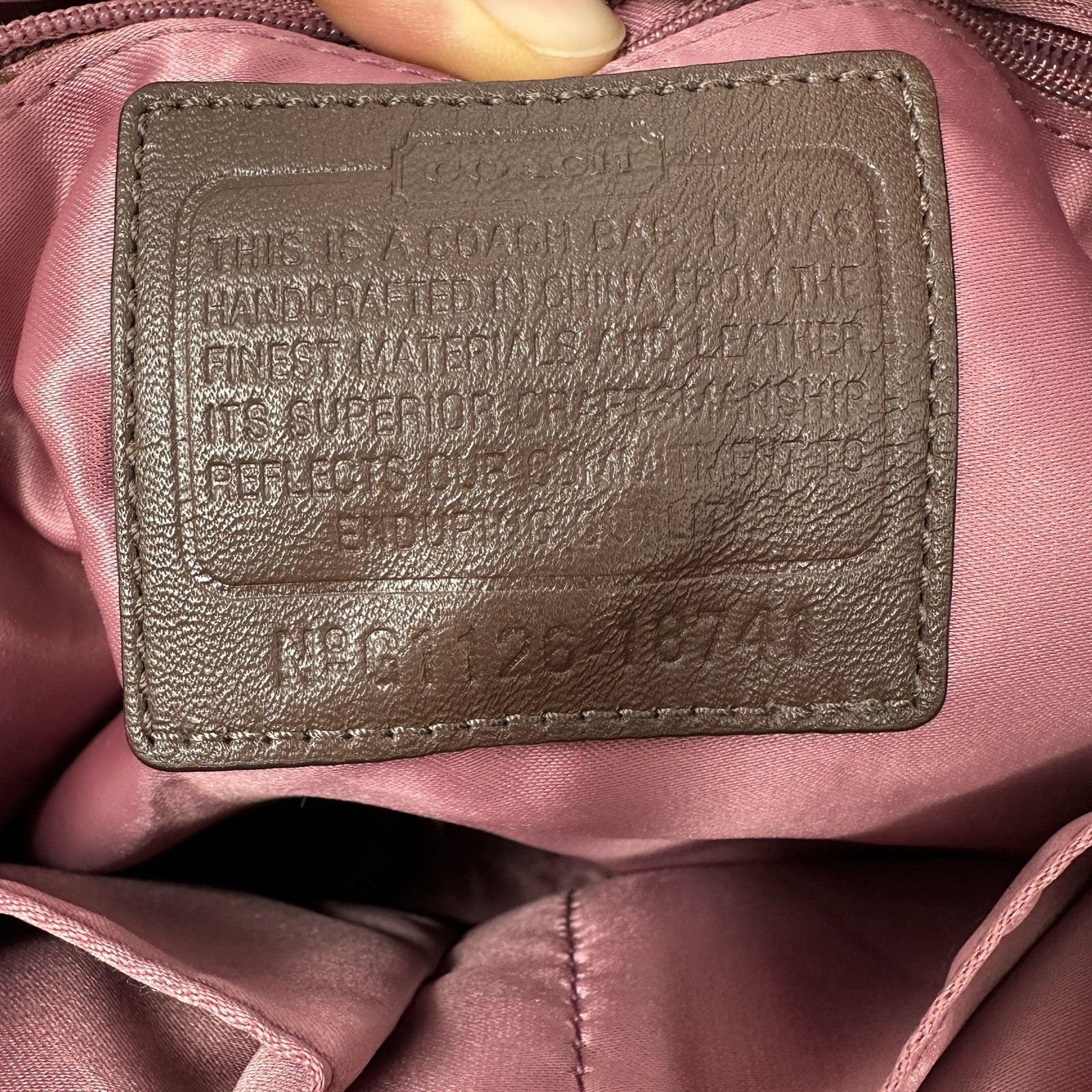 Coach 18741 Brown Bronze Python Embossed Leather … - image 8