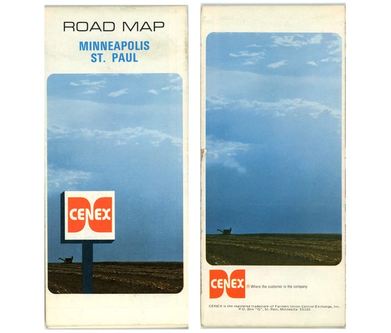 Vintage 1975 Minneapolis & St. Paul, Minnesota Road Map – Farmers Union (Cenex)