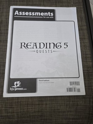 BJU Press Reading 5: Quests (3rd Ed) Student Assessments Packet FREE SHIPPING