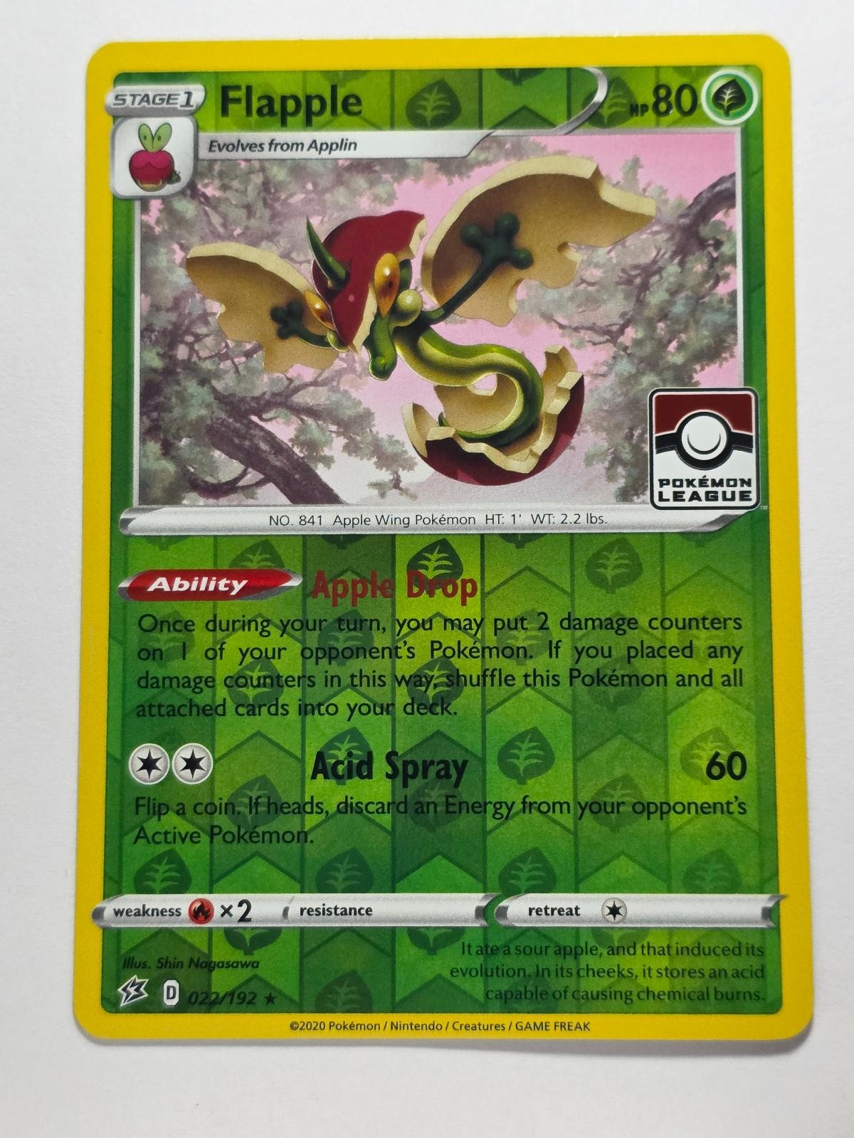 FLAPPLE (LEAGUE PROMO) 22/192 CARDS REVERSE HOLO NM/M POKEMON