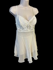 Seductive Cinema Etoile White Chemise Gown Two Piece Medium Sheer Bridal  New