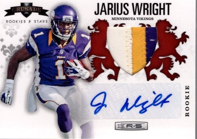 2012 Rookies and Stars Rookie Crusade Prime Red #35 Jarius Wright Auto Jersey25