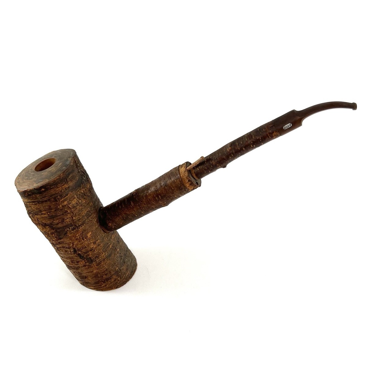 Vintage Ropp Cherrywood Bark Tobacco Pipe Unsmoked France Poker Sitter