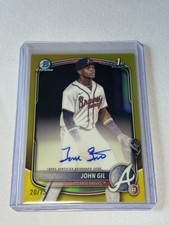 2025 Bowman Chrome John Gil 1st Bowman Auto Yellow Refractor /75