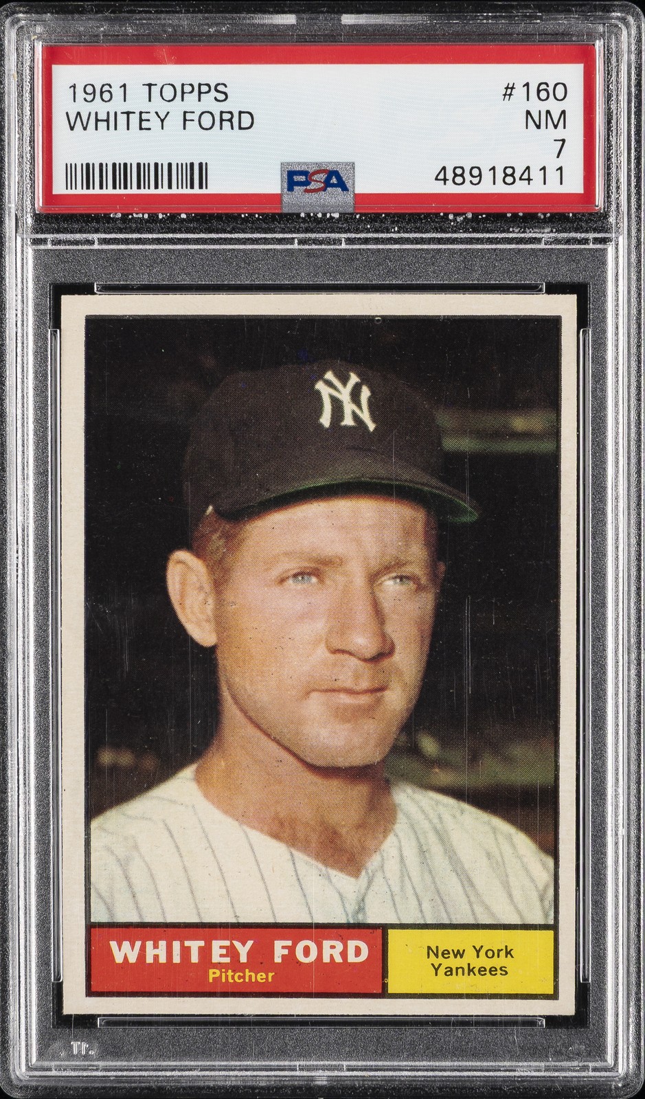 1961 TOPPS #160 WHITEY FORD PSA 7