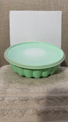 Vintage Tupperware Green Jello Mold with Lid