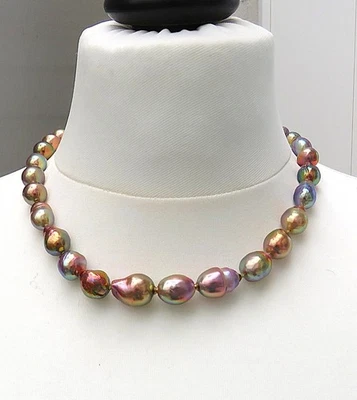 Ming Perlen Collier barock  Naturfarben Unikat  handgefertigt  14 ct GG 5720 - Bild 1 von 4
