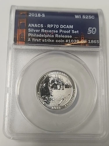 ANACS 2018 S RP 70 DCAM SILVER REVERSE PROOF   WI 25 C